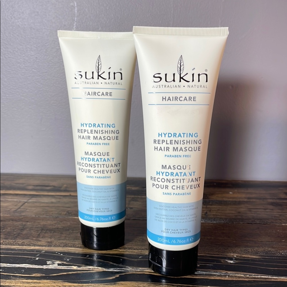 Sukin Australian natural hydrating replenishing hair masques - 2 pc paraben free